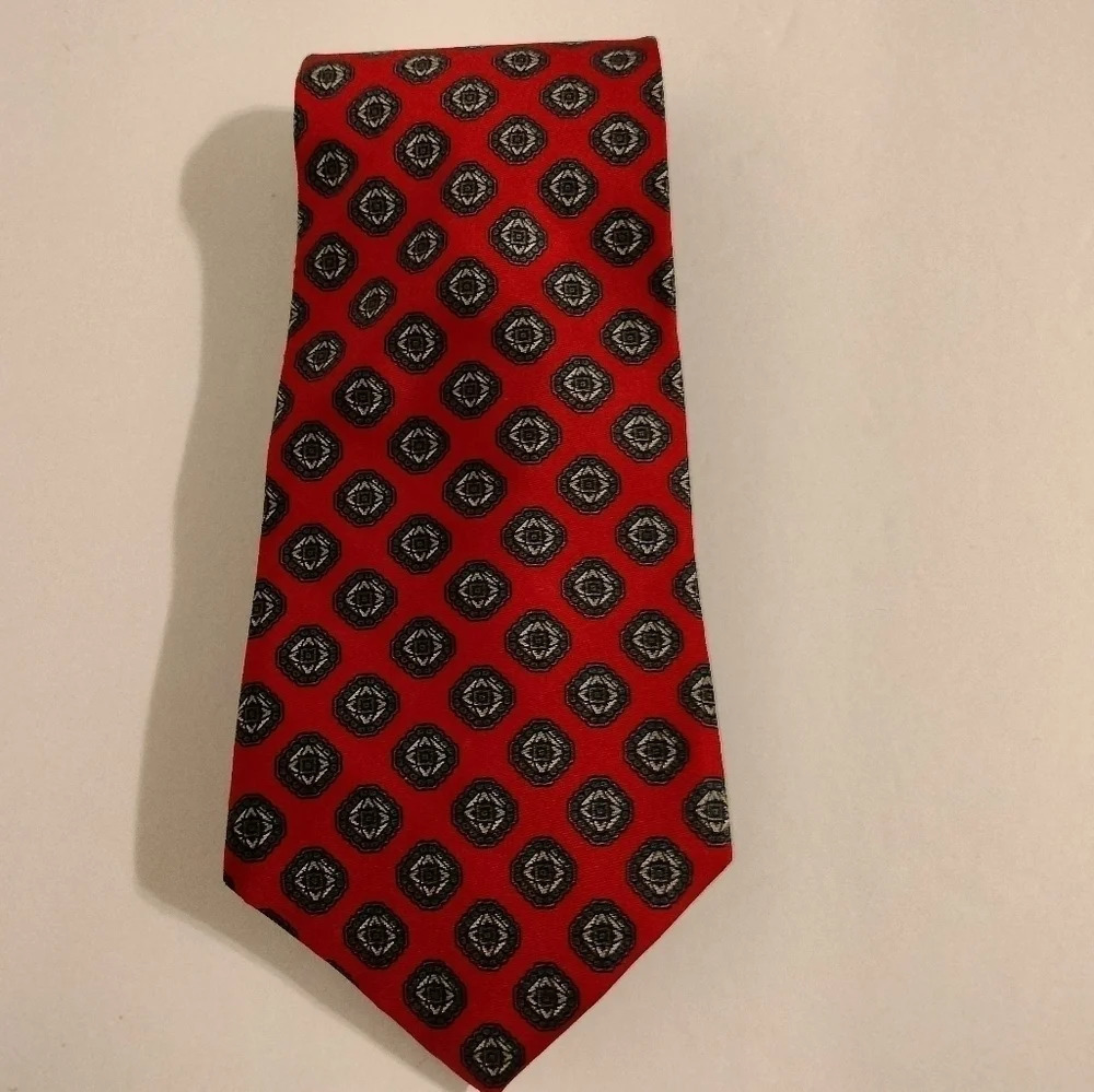 Bert Pulitzer Red Blue Geometric shapes Men's Neck Tie